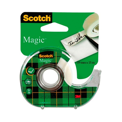 Cinta adhesiva invisible con dispensador de 19x15mm Scotch.