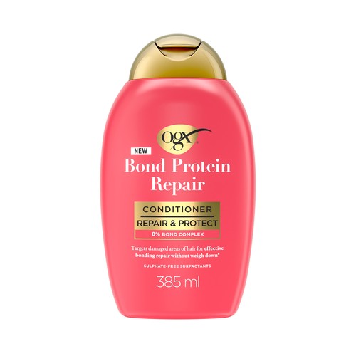 OGX Bond protein repair Acondicionador reparador y protector, para cabellos secos y dañados 385 ml.