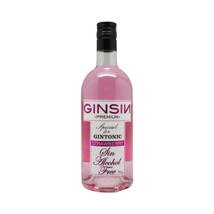 Ginebra sin alcohol tipo Gin con sabor a fresa botella 70 cl.