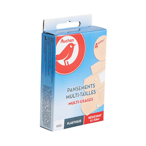 PRODUCTO ALCAMPO Apósitos de plástico transpirables y resistentes al agua de 4 tamaños diferentes PRODUCTO ALCAMPO 50 uds.