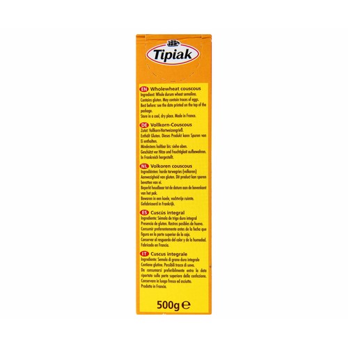 TIPIAK Couscous integral paquete de 500 g.