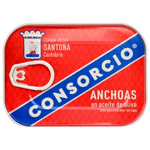 CONSORCIO Filetes de anchoa en aceite de oliva CONSORCIO 50 g.