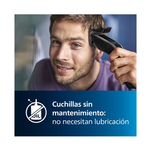 Cortapelos PHILIPS Hairclipper HC3525/15, uso con o sin cable, 13 longitudes, 2 peine-guía, autonomía hasta 45min..
