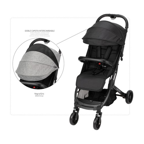 Silla de paseo para bebé hasta 15 kg, color gris, INTERBABY Minimum Space.