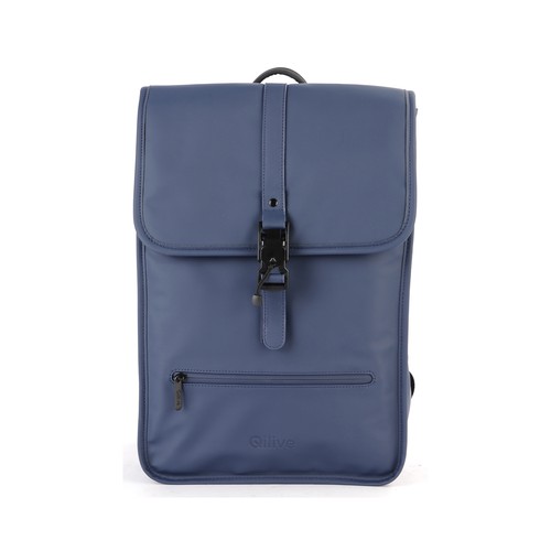 Mochila QILIVE CSR azul marino, con solapa de 14-15