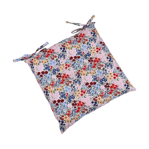 Cojín 40x40x5cm silla capitone flores. ACTUEL