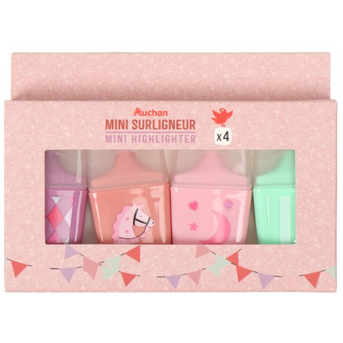 Set 4 mini marcadores flúor Carrusel. ALCAMPO