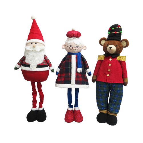 Figura Extensible Santa Cláus, Sra Santa y Oso decoración Navidad 106Cm modelos surtidos, SNC