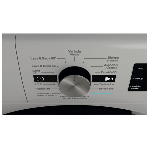 Lavadora secadora WHIRLPOOL FFWDB 964369 SBV SPT, capacidad lavado/secado: 9KG/6KG, clasificación energética: D, 1400RPM, H: 85cm,A: 60cm,F: 60cm.