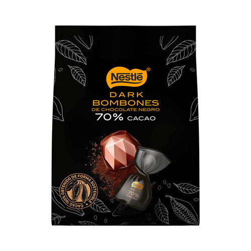 NESTLÉ Dark Bombones de chocolate negro 70% 165 g.