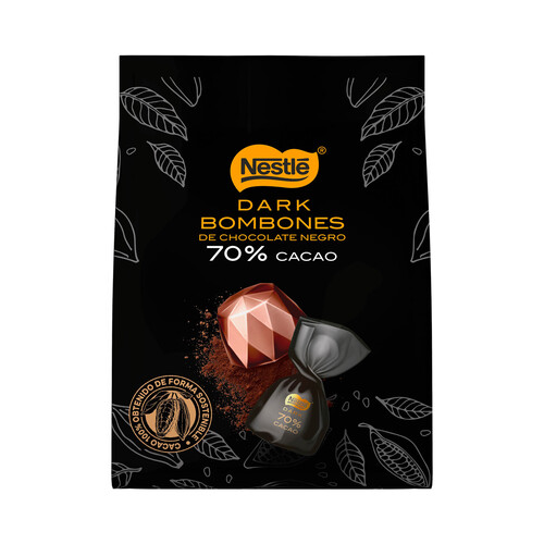 Bombones de chocolate negro 70% NESTLÉ Dark 165 g.