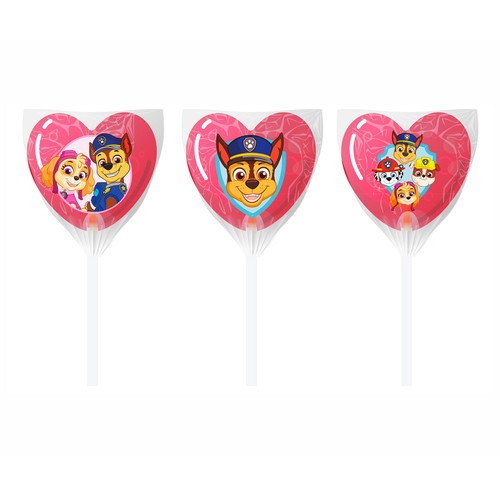 DEKORA Piruleta en forma de corazón Patrulla canina Raw 7 uds.