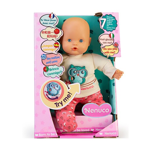 Muñeco bebé interactivo Nenuco que habla siete idiomas de 30cm