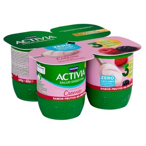 Imagen de ACTIVIA Bifidus cremoso, desnatado (0% materia grasa) y con sabor frutos silvestres Cremoso 0% de Danone 4 x 120 g