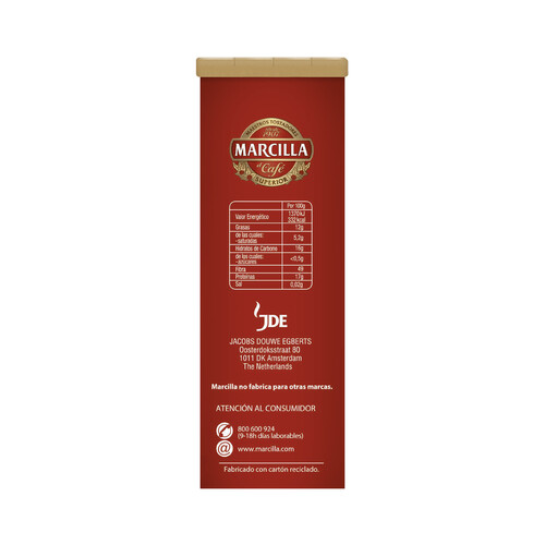 MARCILLA Café molido mezcla de tueste natural 50% y torrefacto 50% gran aroma MARCILLA 250 gr,