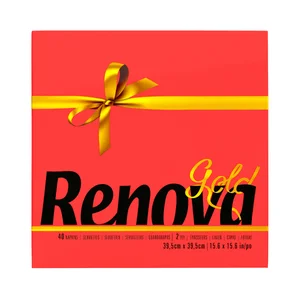 RENOVA Servilletas de papel desechables color rojo 39 x 39 cm doble capa RENOVA GOLD 40 uds.