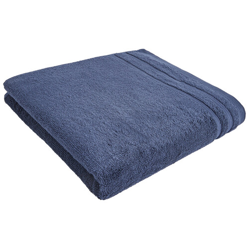 Toalla de ducha 100% algodón color azul oscuro, densidad de 500g/m², ACTUEL.