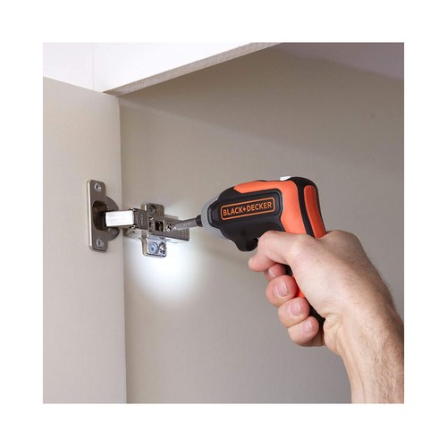 Atornillador eléctrico sin cable, batería litio 3,6V, BLACK + DECKER BCF611CK.