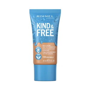 RIMMEL  Kind & free Tono 150 Rose Vainilla Base de maquillaje hidratante para un acabado radiante y saludable, 30 ml.