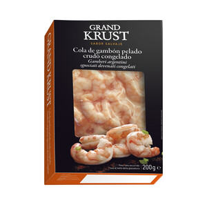 Imagen de GRAND KRUST Colas de gambón pelado, crudo y ultracongelado, sabor salvaje GRAND KRUST 200 g.