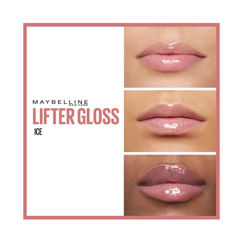 MAYBELLINE  Lifter gloss tono 002 ice Brillo de labios efecto volumen y bronzeado.