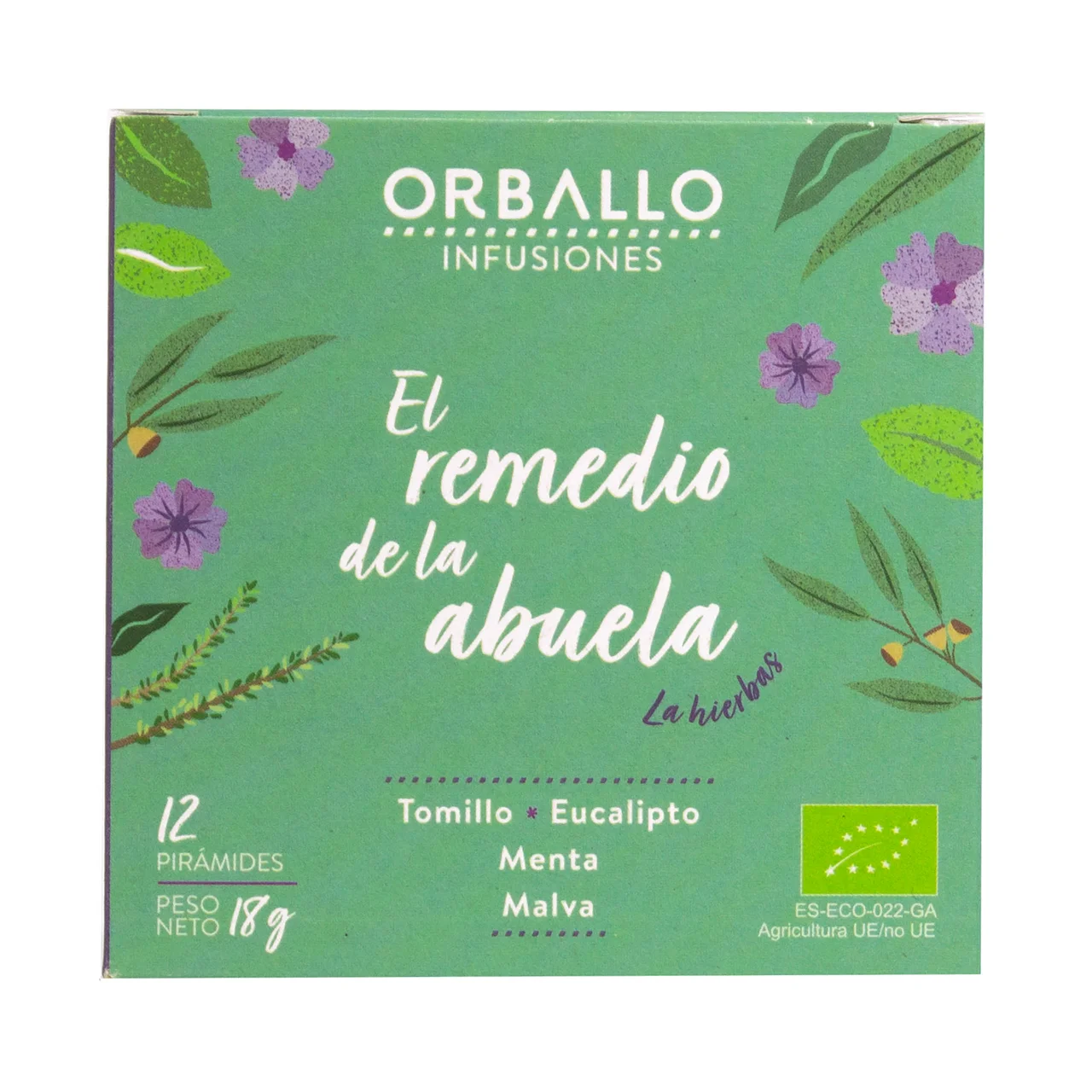 ORBALLO El remedio de la abuela Infusión ecológica a base de tomillo, eucalipto, menta y malva 12 uds.