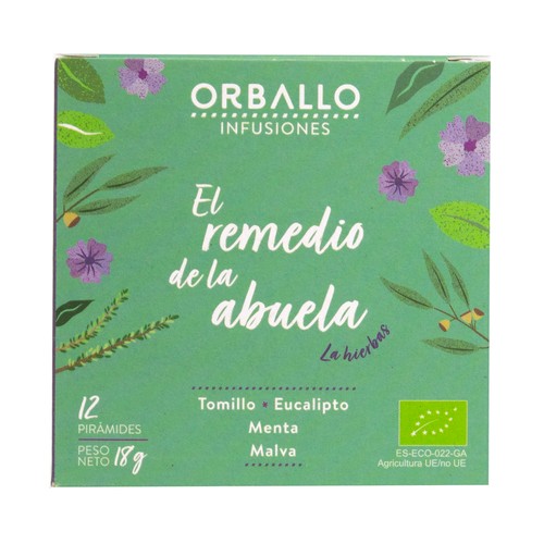 ORBALLO El remedio de la abuela Infusión ecológica a base de tomillo, eucalipto, menta y malva 12 uds.