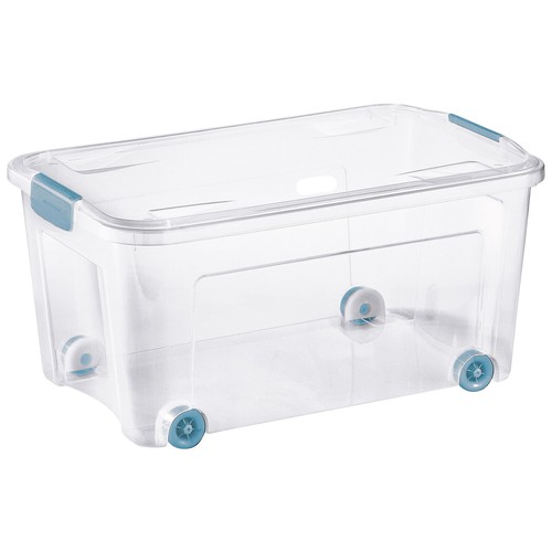 Caja de ordenación transparente con ruedas, capacidad de 43 litros, ACTUEL