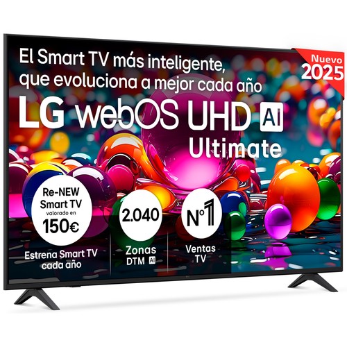 Televisión 165,1 cm (65") LED LG 65UA75006 4K, Smart TV,  color negro, Ultra HD, 60Hz, WebOS25 IA, USB, 3HDMI,  HDR10, Alexa, Google Assistant.