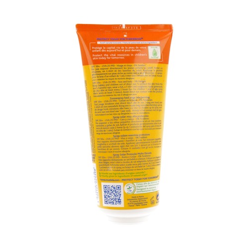 MUSTELA Protector solar infantil en spray, con factor de protección 50 (muy alto) MUSTELA 200 ml.
