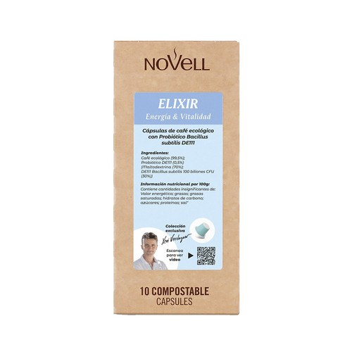 NOVELL Elixir Cápsulas de café ecológico con próbioticos, 10 uds.