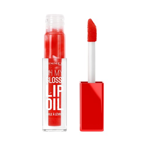 RIMMEL Oh my gloss! tono 004 Vivid red Brillo de labios nutritivo con vitamina E.