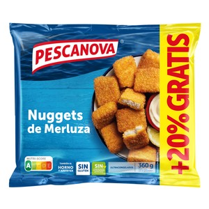 Imagen de PESCANOVA Trocitos de merluza con empanado super crujiente (nuggets) 300 g.