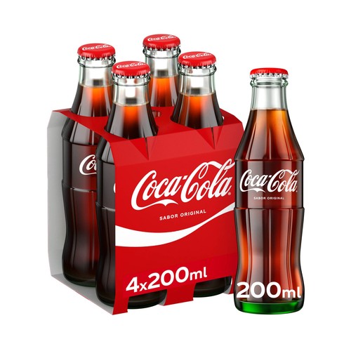 COCA COLA Original Refresco sabor pack 4 botellas 20 cl.