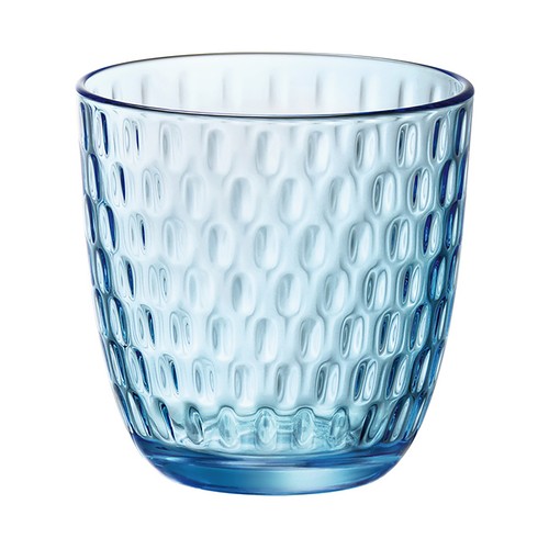 Pack de 6 vasos de vidrio color azul, 0,29 litros, Line Acqua BORMIOLI.