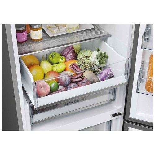 Frigorífico combi 185cm HAIER SILVER HDPW5618DNPK, NO FROST, clasificación energética: D, H: 185cm, A: 59,5cm, F: 66,7cm, capacidad total: 352L.