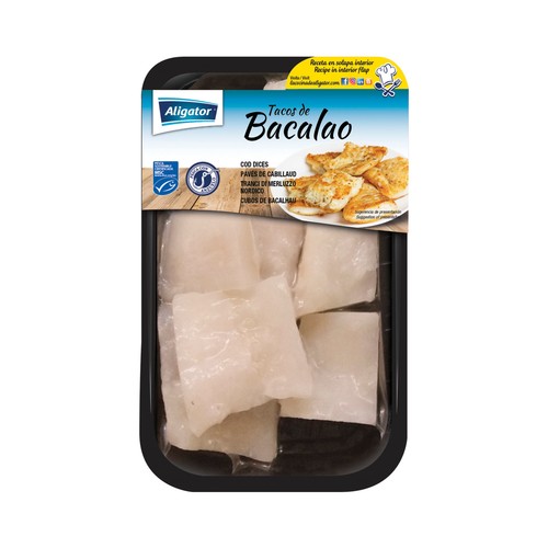 ALIGATOR Tacos de bacalao de pesca sostenible (MSC) y pescados con anzuelo ALIGATOR P.N. 350 g.