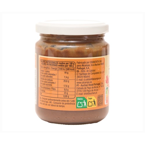 PRODUCTO ALCAMPO Crema de cacahuete con cacao 250 gr.