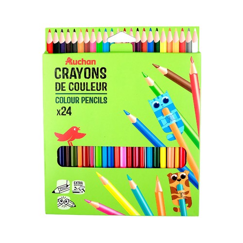 Caja de 24 de lápices de colores, 18 cm, ALCAMPO.