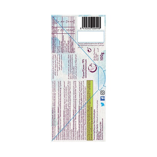 TORRAS Chocolate negro 79% de cacao, ecológico TORRAS 100 g.