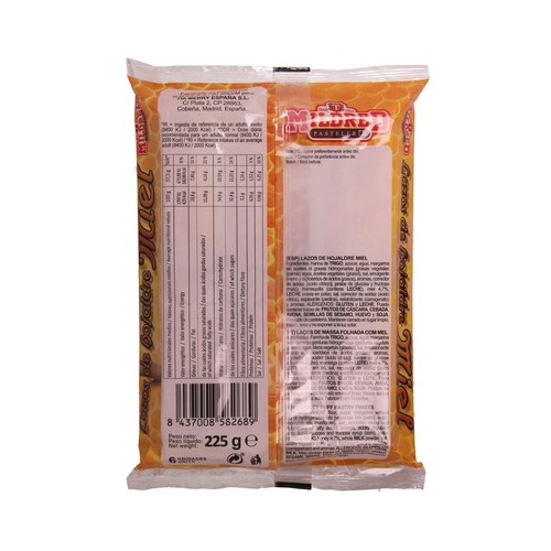 MILDRED Lazos de hojaldre con miel 225 gr, 6 uds.