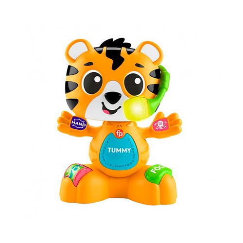 FISHER PRICE Banda juguete de tigre con luces, sonidos y grabación de voces.