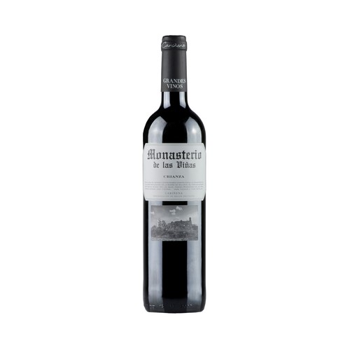 MONASTERIO DE LAS VIÑAS  Vino tinto crianza con D.O.P Cariñena botella 75 cl.