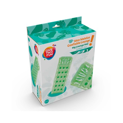 Colchoneta hinchable color azul o verde, 188x71cm ONE TWO FUN ALCAMPO.