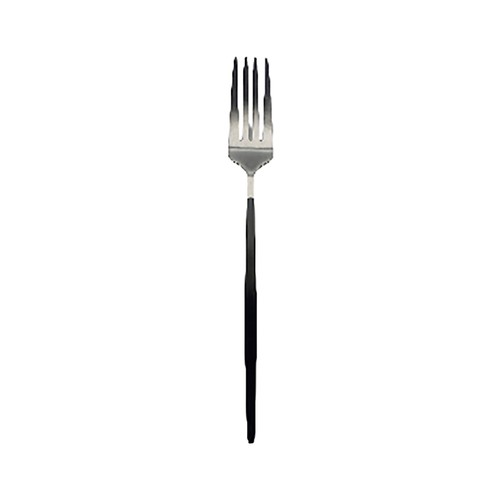 Tenedor de acero inoxidable con mango negro, ALCAMPO.