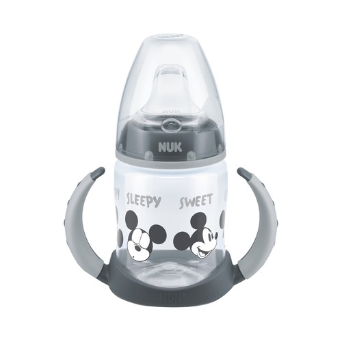 NUK Biberón de 150 ml., con asas y tetina de silicona, para bebés de 6 a 18 meses NUK.