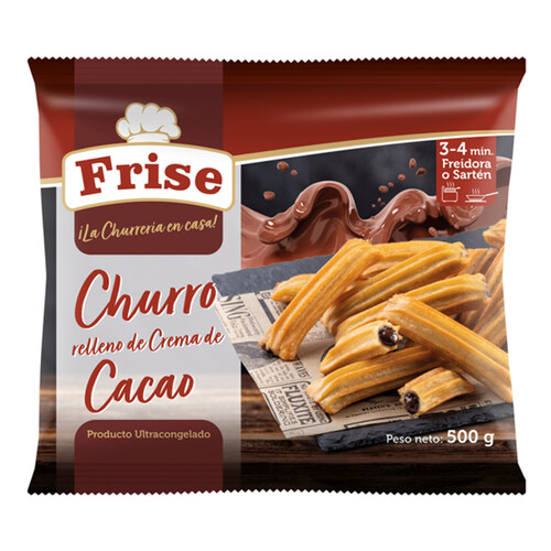 FRISE Churros ultracongelados rellenos de crema de cacao FRISE 500 g.