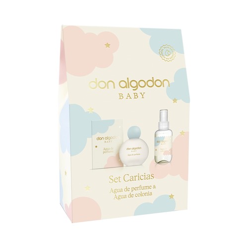 DON ALGODÓN Baby Set caricias con agua de perfume (100 ml.) y agua de colonia (100 ml.).
