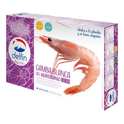 DELFÍN Gamba blanca del Mediterráneo, cruda y ultracongelada DELFÍN (P.N.E) 1 kg.