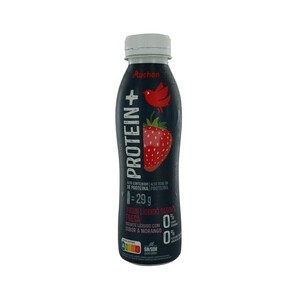 Imagen de AUCHAN Protein + Yogur líquido desnatado proteico sin azúcares añadidos fresa 381 ml. Producto Alcampo